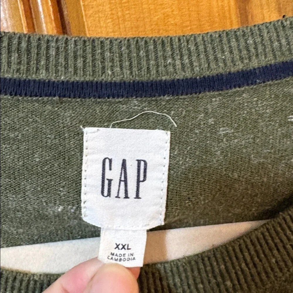 GAP Olive Green Long Sleeve Shirt Lightweight Sweater - Size XXL